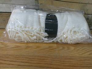 lot 151 image: Plush Waffle Knit Throw Blanket-Cream