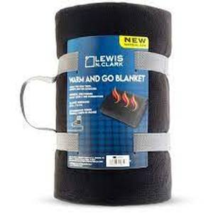 lot 209 image: Lewis N. Clark Warm And Go Blanket with USB Connector - Black
