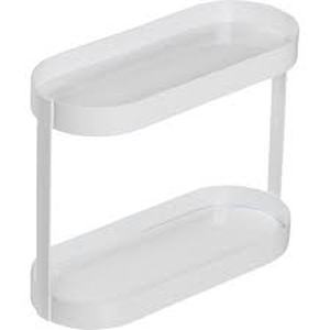 lot 214 image: 2 Tier Metal Bathroom Shelf White - Honey-Can-Do