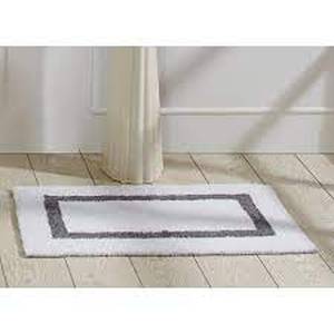 lot 240 image: Hotel Collection Bath Rug - Better Trends-WhiteGray-21 x 34