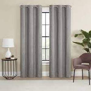 lot 250 image: 2pk Blackout Adagio Curtain Panels - Eclipse-Gray-84x37