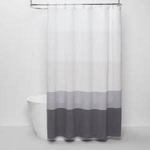 lot 258 image: Shower Curtain Ombre Gray - Threshold