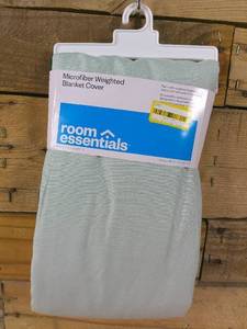 lot 303 image: 72x48 Reversible Microfiber Cover for Weighted Blanket - Room Essentials-MintDark Green