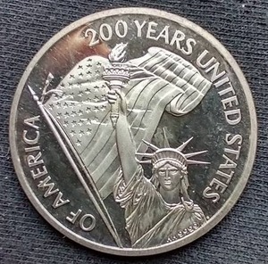 1976 Bicentennial Declaration of Independence Silver Medal