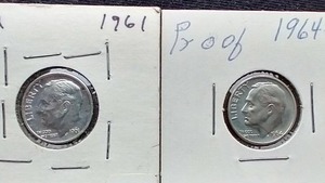 (2) Silver Dimes - Proof & Unc