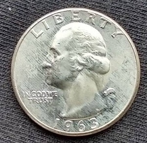 Uncirculated 1963 Silver Quarter