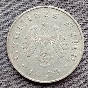 1943 Germany Third Reich 10 Pfennig Coin