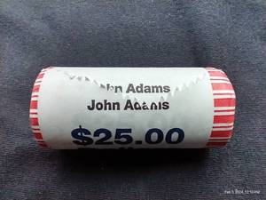Uncirculated $25 Roll of John Adams $1 Coins
