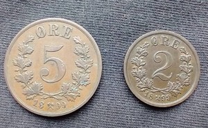 (2) 1899 Norwegian Coins