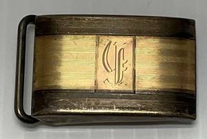lot 57 image: Vintage Sterling Silver & 10K Gold Hickok Brand Belt Buckle Overall Weight 20.66 Grams