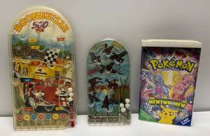 lot 73 image: Vintage Duck Hunt Marble Pinball Toy (Pull Handle Broke But Still Works), Wolverine Auto Racing Marble Pinball Toy & 1999 Pokemon VHS Tape