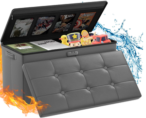 lot 101 image: ZOOPIP Fireproof Storage Ottoman with Lock, 30 Inch Foot Rest Stool