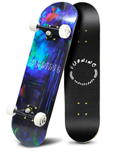lot 104 image: Easy_Way Complete Skateboards- Standard Skateboards for Beginners Kids Boys Girls Teenager