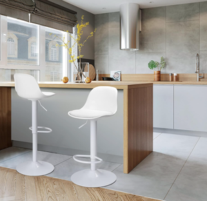 lot 109 image: LOT OF 2 Finnhomy Bar Stools, Swivel Barstools with Footrest and Ergonomic PP Back