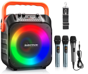 lot 115 image: SUDOTACK Karaoke Machine with 3 Microphone