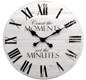lot 130 image: ALNHF 24 Inch Inspritional Silent Quartz Clock White