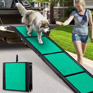 lot 149 image: Maximum Length 71 Large Dog Car Ramp, Folding Dog Ramp with Anti-Slip Surface