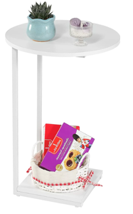 lot 483 image: C Shaped End Table,Round C Table,Snack Side Table for Sofa and Bed, Living Room