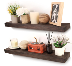 lot 486 image: Athaliah Wood Floating Shelves, Floating Wall Shelf