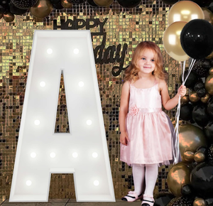 lot 492 image: JoyBox Design Cool White 4FT Marquee Light Up Letters, Light Up Letter A