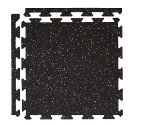 lot 323 image: Isometric Grey 24 in x 24 in x .3 in. Rubber GymWeight Room Flooring Tiles (Set of 12)