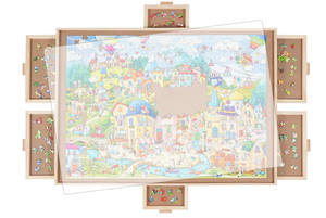 lot 326 image: ALL4JIG 1500 Pieces Rotating Puzzle Board with 6 Drawers