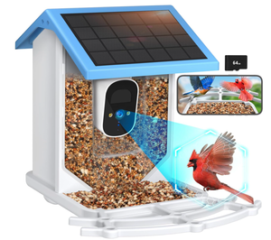 lot 8 image: Bird Feeder with Camera Solar Powered, Outdoor Smart Bird Feeder