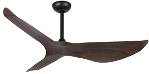 lot 65 image: LEDLUX 52 Ceiling Fan no Light, 6 Speed Remote Control WOOD COLOR