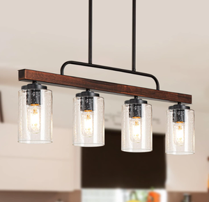 lot 73 image: HOGBU Dining Room Light Fixture 4-Light Kitchen Island Lighting Farmhouse Chandeliers