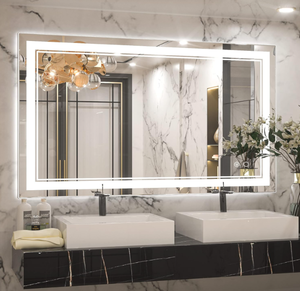 lot 79 image: Keonjinn LED Bathroom Mirror with Lights, Front Lighted Vanity Mirror