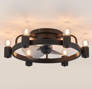 lot 87 image: LEDIARY Low Profile Ceiling Fans with Lights Black