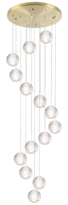 lot 11 image: Puvaue Foyer Chandelier High Ceiling Bubble Raindrop Shape Pendant Lighting 14-Lights