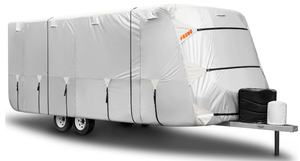 lot 572 image: FRUNO Oxford Cloth Travel Trailer RV Cover 219-24 Waterproof Rip-Resistant Anti-UV Camper Cover