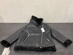 lot 587 image: SIZE MEDIUM LY VAREY LIN Womens Faux Shearing Moto Jacket Thick Lined Parka Winter Shearling Coat Leather Jacket