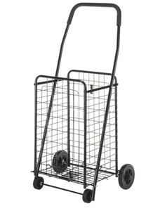 lot 221 image: Whitmor Rolling Utility Shopping Cart, Black