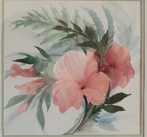 lot 77 image: Delightful Fine Art Watercolro Print by Judy Bell - Spring Pansy