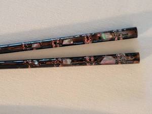 lot 127 image: Exotic Vintage Black Chopstick Set for 4