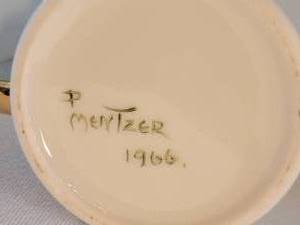 lot 70 image: Charming Mid-Century Vintage Porcelain Salt & Pepper Shakers by P. Mentzer SIGNED