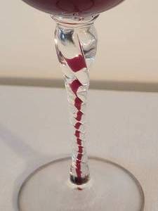 lot 121 image: Italian Mid-Century Vintage Murano Scarlet Blown Glass Goblet
