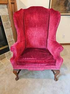 lot 99 image: Contemporary Red Wingback Armchair