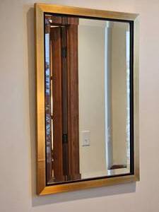 lot 60 image: Brushed Brass Hall Mirrors