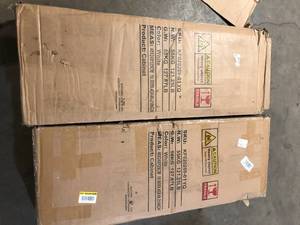 lot 10 image: Lot of  2 White Wood 35.5 in. W Armoires Wardrobe With Mirror, Pulling Hanging Rod, Drawers, Shelves 15.8 in. D x 70.8 in. H Customer Returns See Pictures
