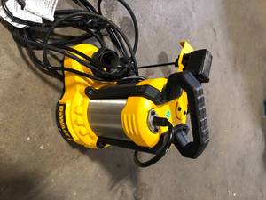 lot 24 image: DEWALT 1 hp. Stainless SteelCast Iron Submersible Sump Pump    Customer Returns See Pictures