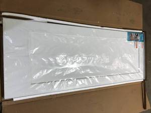 lot 41 image: eightdoors 32 in. x 80 in. x 1-38 in. Shaker White Primed 1-Panel Solid Core Wood Interior Slab Door  Customer Returns See Pictures
