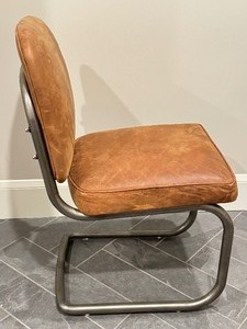 lot 33 image: Pottery Barn Leather and Metal Accent Chair