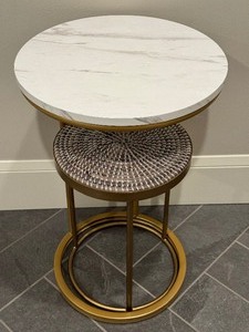 lot 25 image: Two Stylish Round Accent Tables