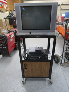 lot 167 image: Steel AV Cart, TV, Blue Ray, VCR