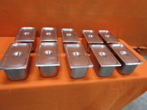 lot 174 image: (10) SS 13 Food Pans wLids 6 Deep