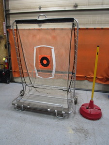 lot 47 image: Football Throwing Net & Sport Time Pole