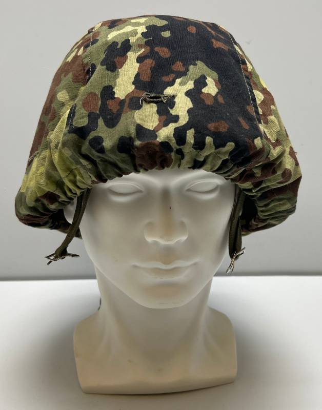 lot 3 image: Vintage Spanish Military Helmet  Liner With Camouflage Cover